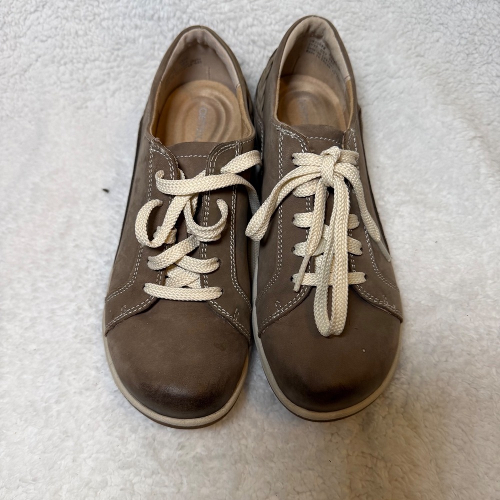 Aetrex Dana Taupe Brown Leather Lace Up Orthotic Sneakers‎ DM306WM Womens Size 7